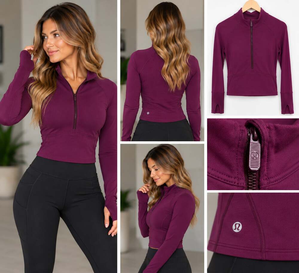 Lululemon Plum Purple Half Zip Pullover Size 4
